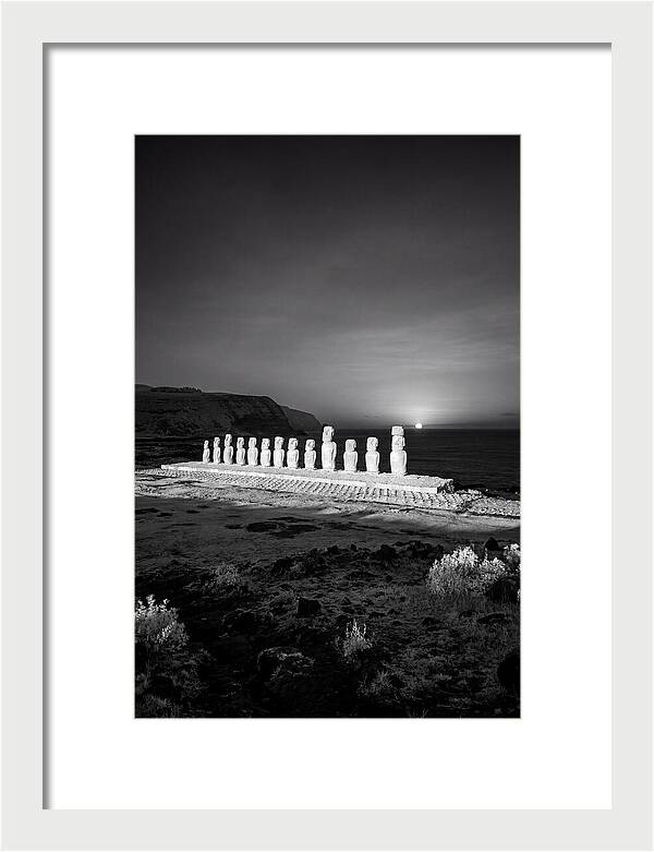 Moai Statues Beneath Sunrise