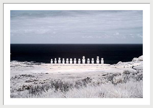 Moai Statues Under Sunrise Glow
