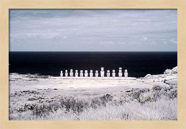 Moai Statues Under Sunrise Glow