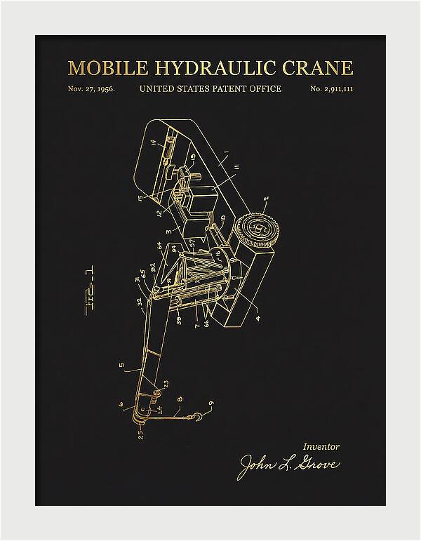 Mobile Hydraulic Crane Gold Patent Us2911111a