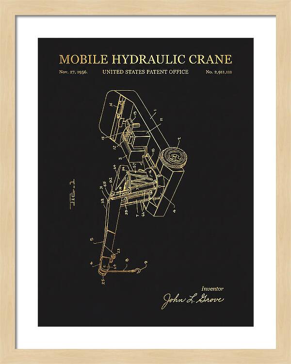 Mobile Hydraulic Crane Gold Patent Us2911111a