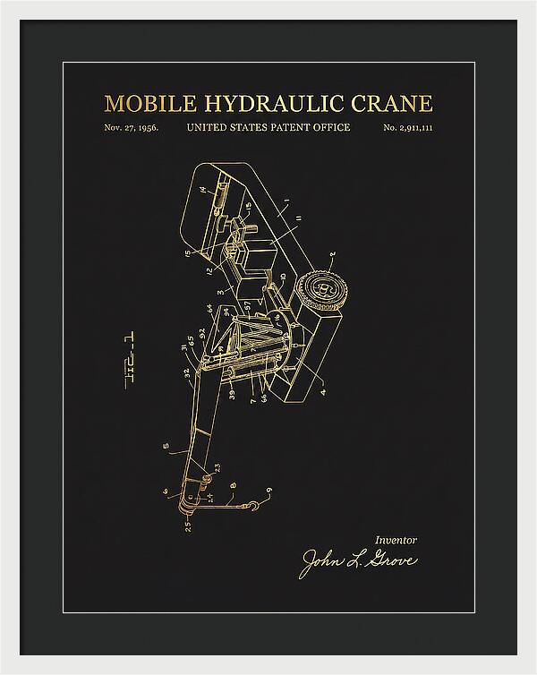 Mobile Hydraulic Crane Gold Patent Us2911111a