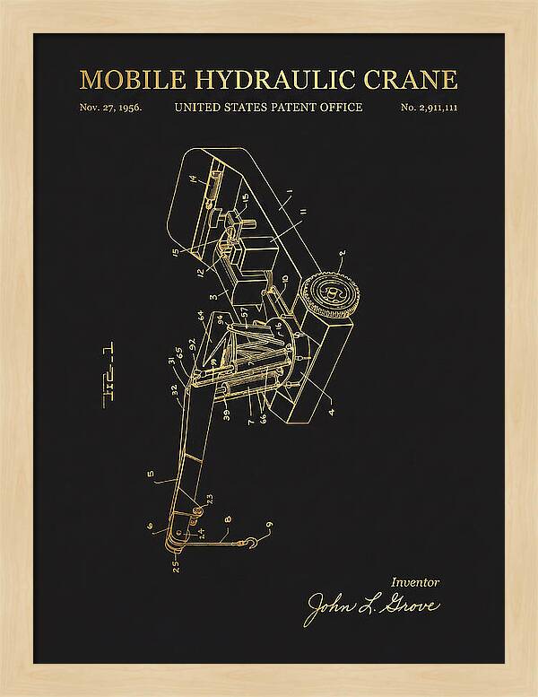 Mobile Hydraulic Crane Gold Patent Us2911111a