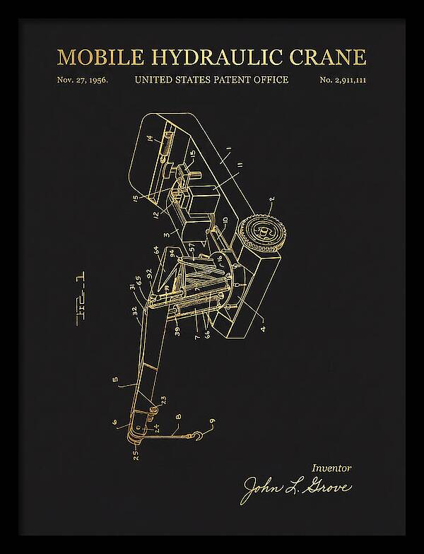 Mobile Hydraulic Crane Gold Patent Us2911111a
