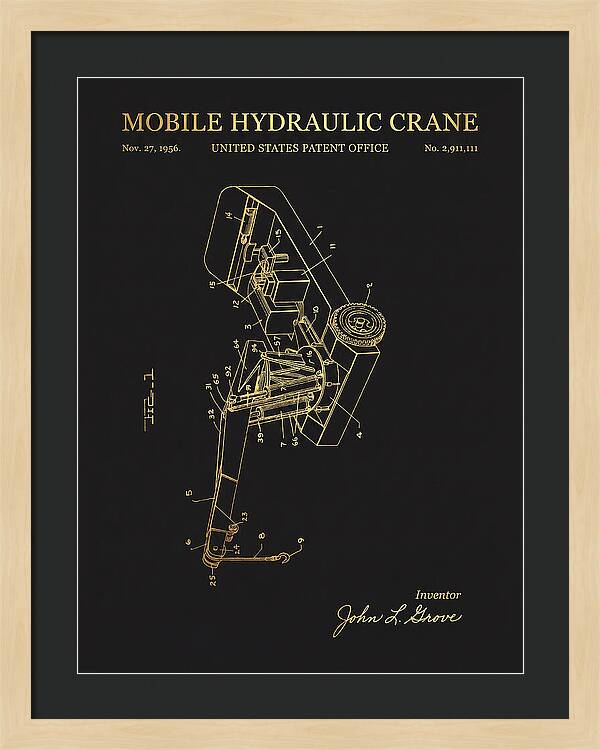 Mobile Hydraulic Crane Gold Patent Us2911111a