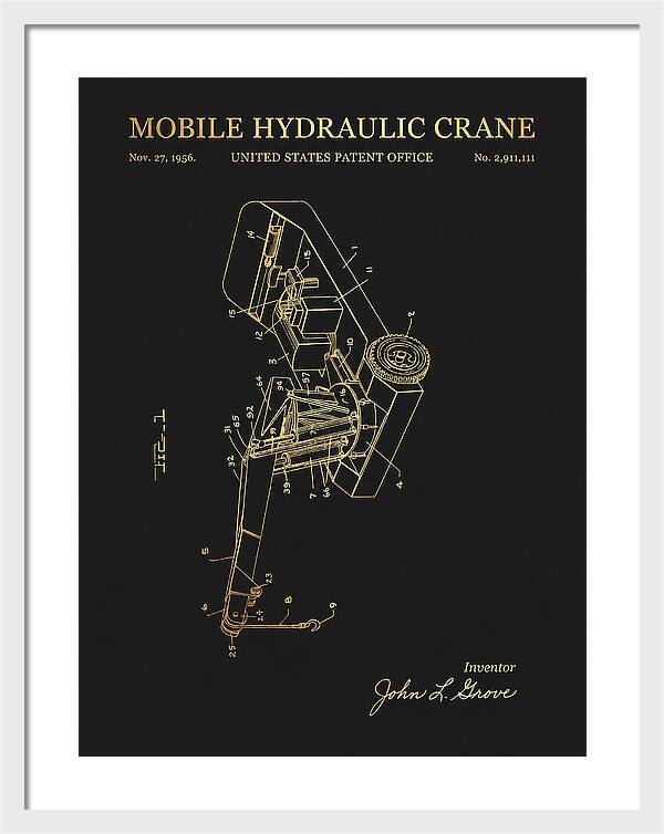 Mobile Hydraulic Crane Gold Patent Us2911111a