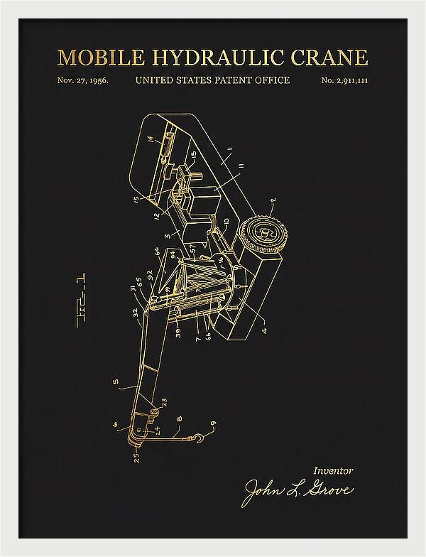 Mobile Hydraulic Crane Gold Patent Us2911111a