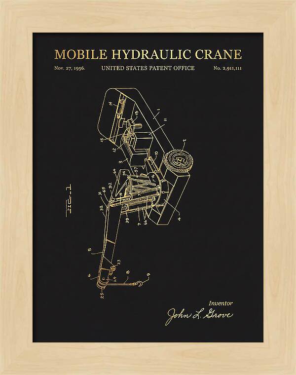 Mobile Hydraulic Crane Gold Patent Us2911111a