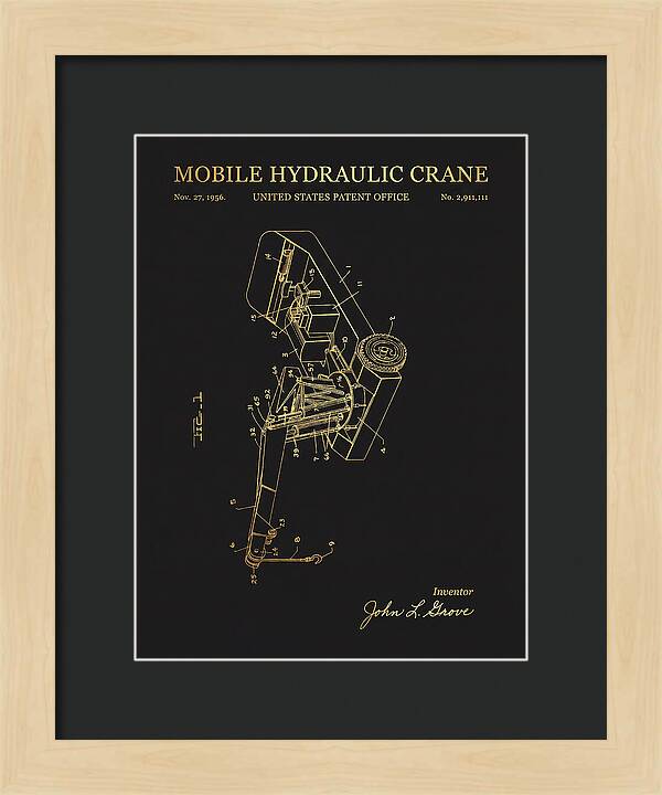 Mobile Hydraulic Crane Gold Patent Us2911111a