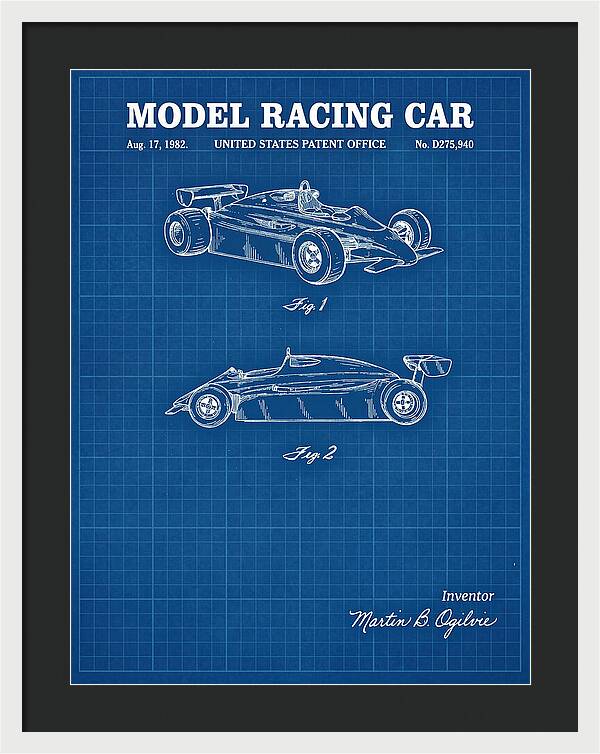 Model Racing Car Blueprint Patent Usd275940s