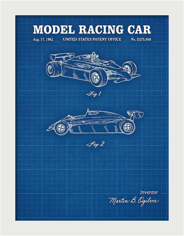 Model Racing Car Blueprint Patent Usd275940s