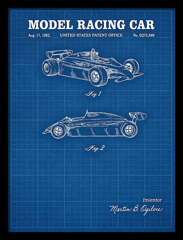 Model Racing Car Blueprint Patent Usd275940s