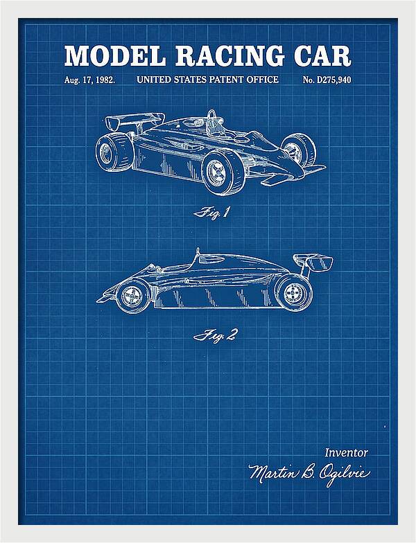 Model Racing Car Blueprint Patent Usd275940s