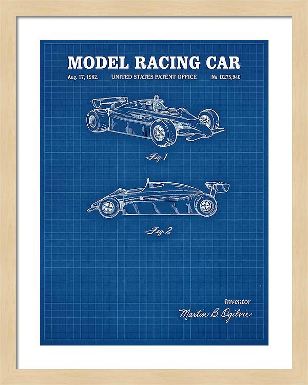 Model Racing Car Blueprint Patent Usd275940s