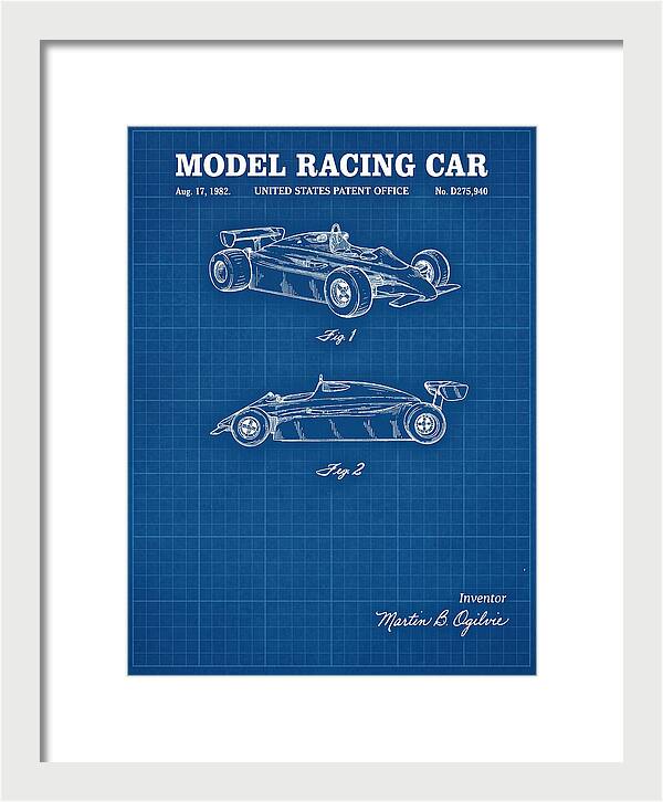 Model Racing Car Blueprint Patent Usd275940s