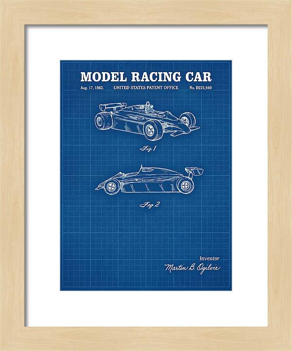 Model Racing Car Blueprint Patent Usd275940s