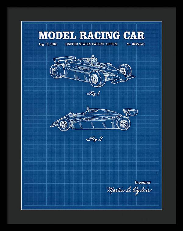 Model Racing Car Blueprint Patent Usd275940s