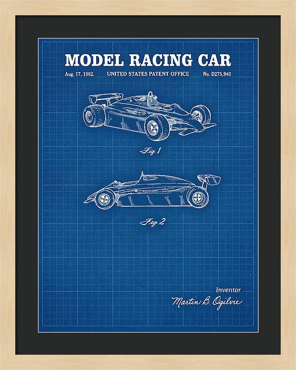 Model Racing Car Blueprint Patent Usd275940s