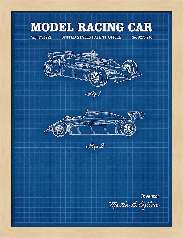 Model Racing Car Blueprint Patent Usd275940s