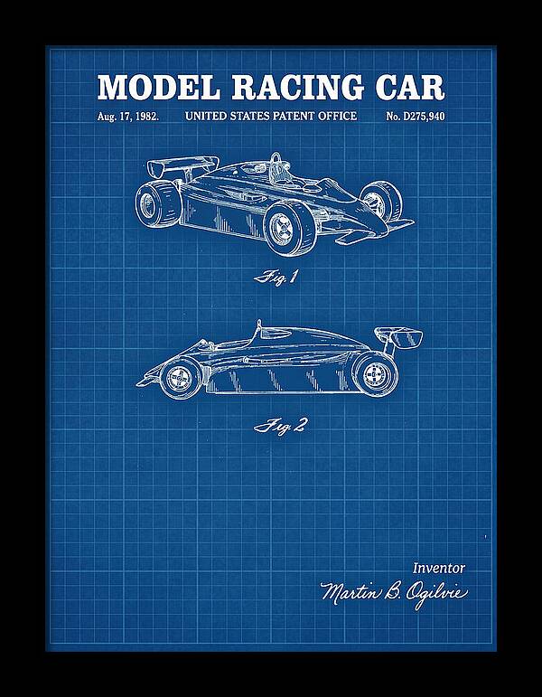 Model Racing Car Blueprint Patent Usd275940s