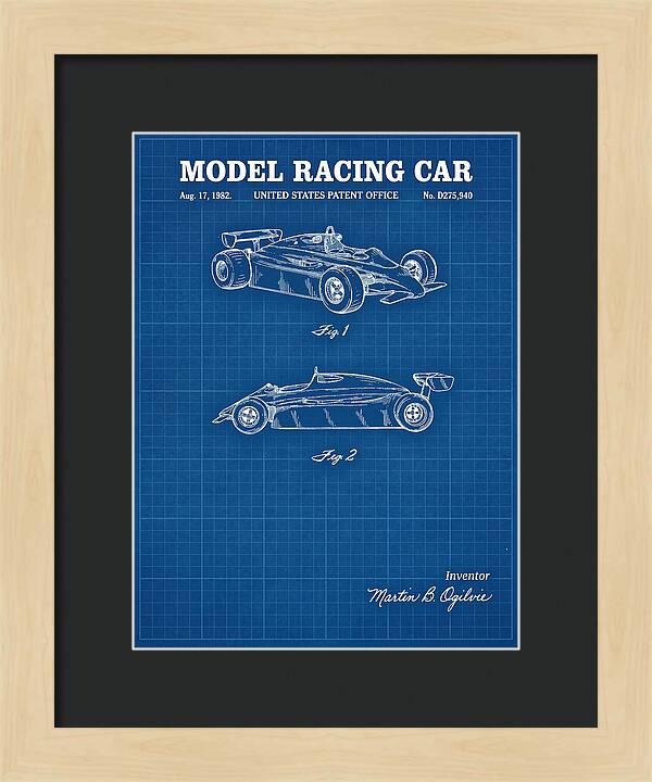 Model Racing Car Blueprint Patent Usd275940s