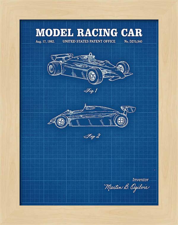 Model Racing Car Blueprint Patent Usd275940s