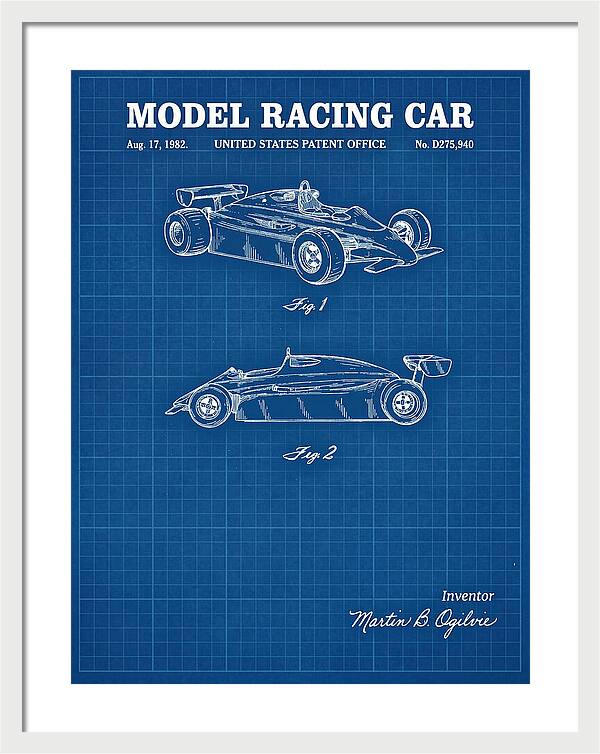 Model Racing Car Blueprint Patent Usd275940s