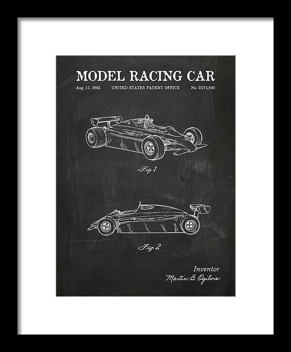 Model Racing Car Chalkboard Patent Usd275940s