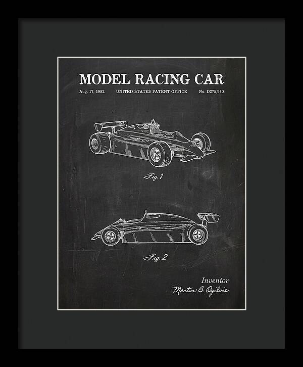 Model Racing Car Chalkboard Patent Usd275940s