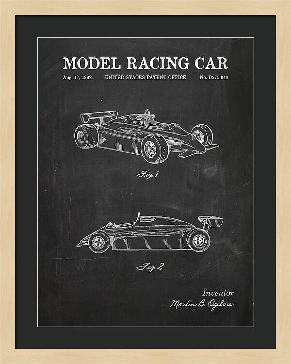 Model Racing Car Chalkboard Patent Usd275940s