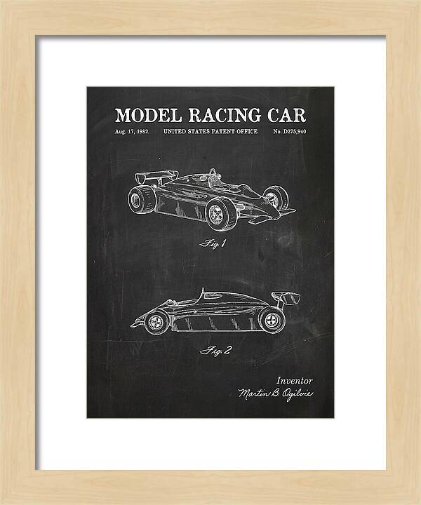 Model Racing Car Chalkboard Patent Usd275940s