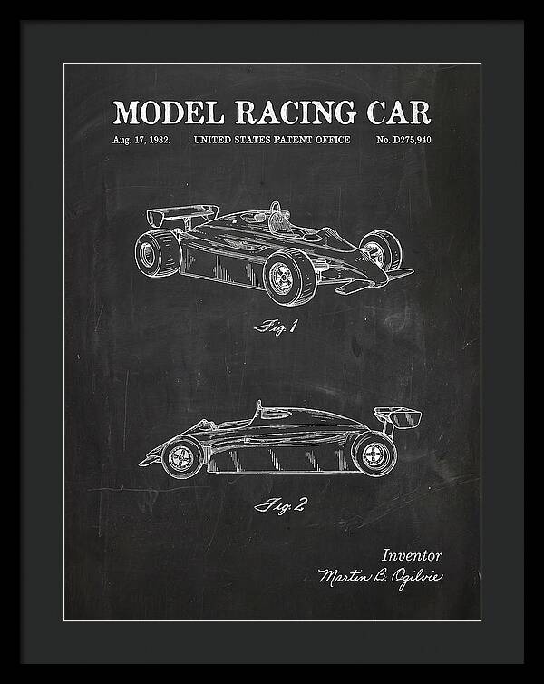 Model Racing Car Chalkboard Patent Usd275940s