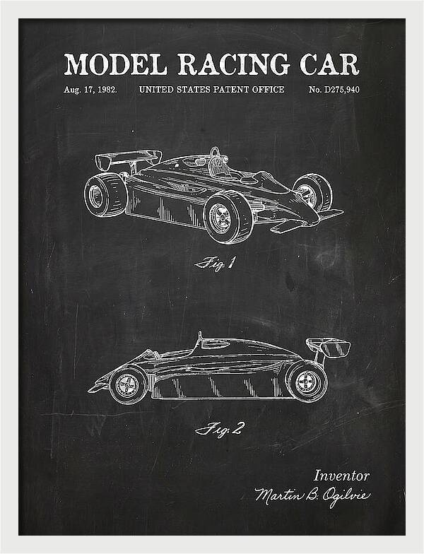 Model Racing Car Chalkboard Patent Usd275940s