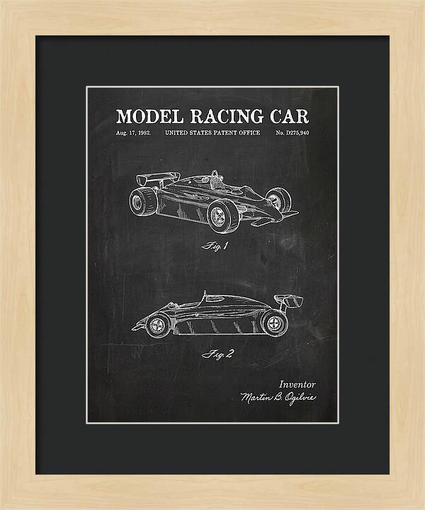 Model Racing Car Chalkboard Patent Usd275940s