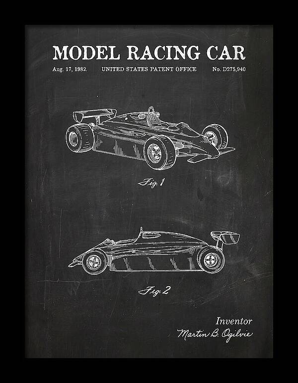 Model Racing Car Chalkboard Patent Usd275940s