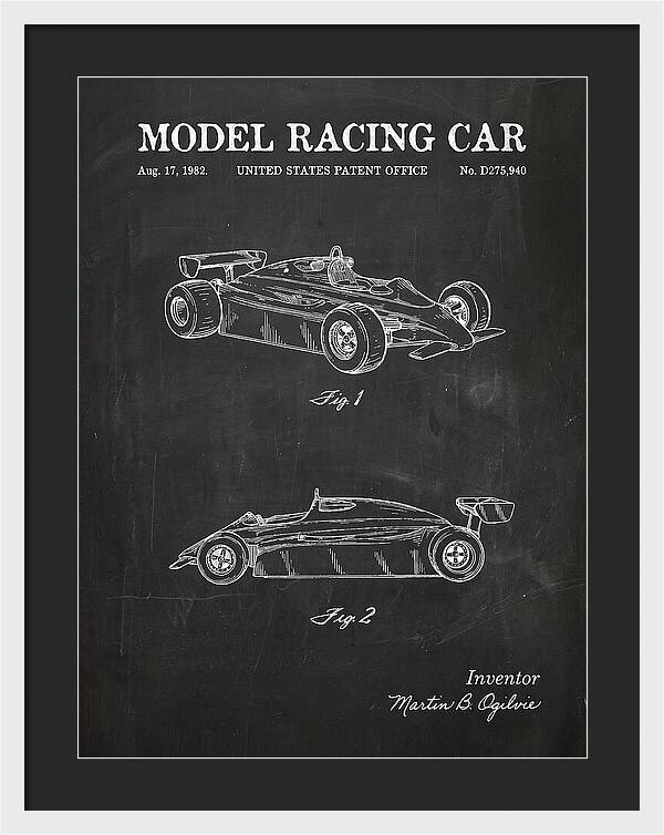 Model Racing Car Chalkboard Patent Usd275940s