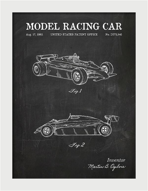 Model Racing Car Chalkboard Patent Usd275940s