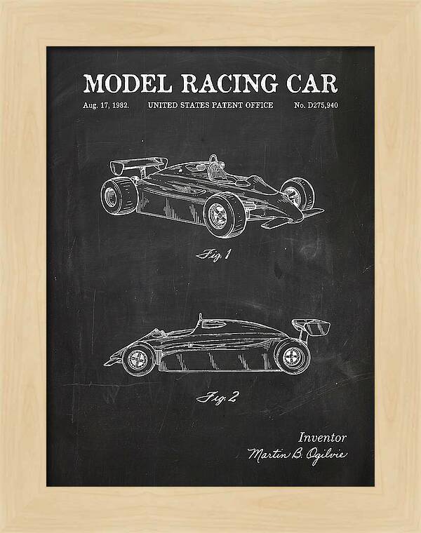Model Racing Car Chalkboard Patent Usd275940s