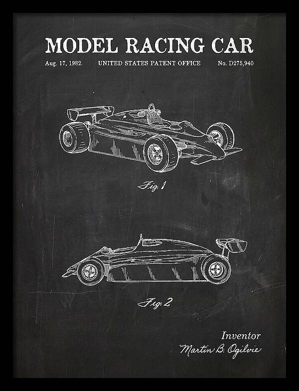 Model Racing Car Chalkboard Patent Usd275940s