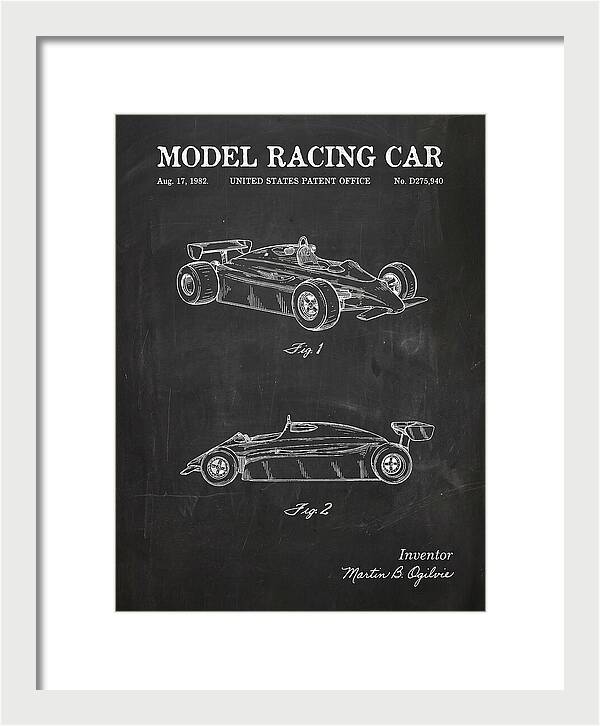 Model Racing Car Chalkboard Patent Usd275940s