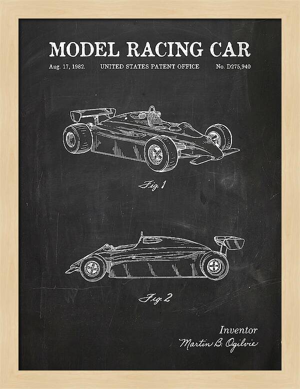 Model Racing Car Chalkboard Patent Usd275940s