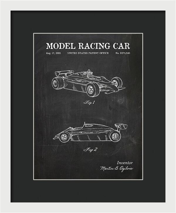 Model Racing Car Chalkboard Patent Usd275940s