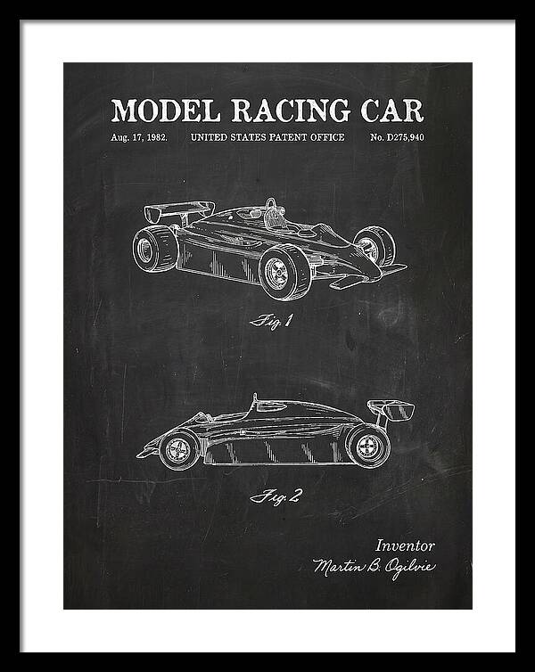 Model Racing Car Chalkboard Patent Usd275940s