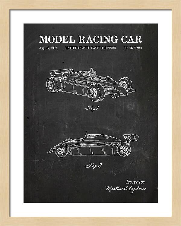 Model Racing Car Chalkboard Patent Usd275940s