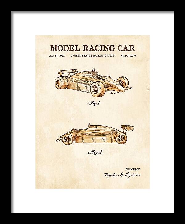Model Racing Car Watercolor Patent Usd275940s