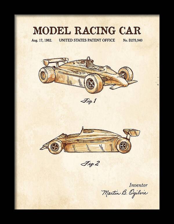 Model Racing Car Watercolor Patent Usd275940s