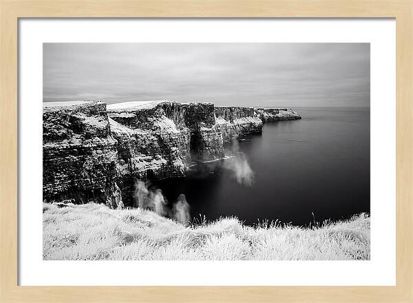 Moher Cliffs In Black And White