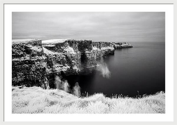 Moher Cliffs In Black And White
