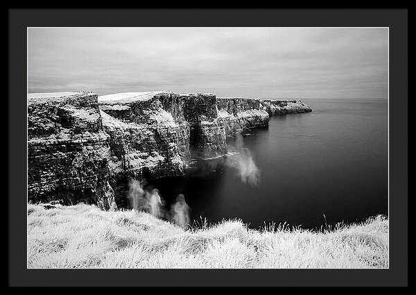 Moher Cliffs In Black And White