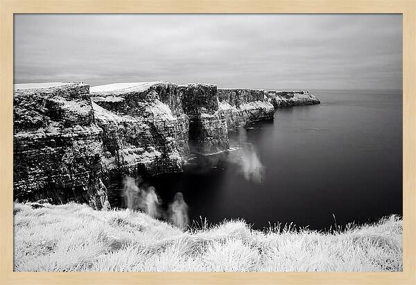 Moher Cliffs In Black And White